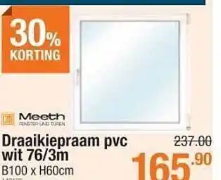 Meeth draaikiepraam pvc wit 76-3 m