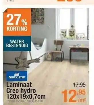 Cevo Quick step laminaat creo hydro 120 x 19 x 0,7 cm aanbieding