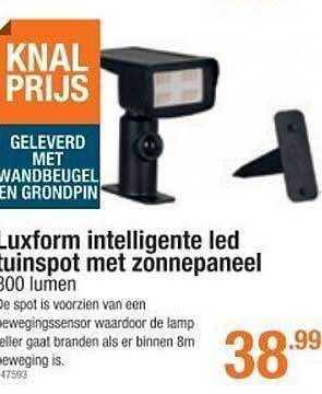 Cevo Luxform intelligente led tuinspot met zonnepaneel aanbieding