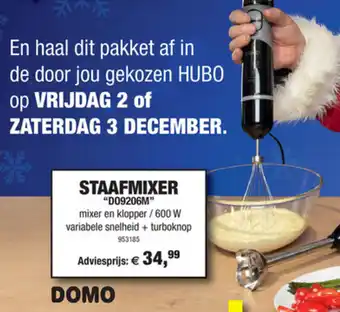 Hubo Domo Staafmixer D09206M aanbieding