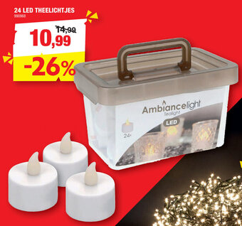 Hubo 24 Led Theelichtjes aanbieding