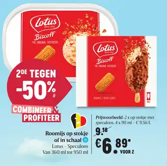 Delhaize Roomijs op stokje of in schaal aanbieding