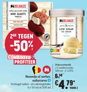 Roomijs of sorbet, suikerarm