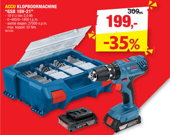 Hubo Accu Klopboormachine GSB 18V-21 aanbieding