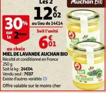 Auchan Miel De Lavande Auchan Bio 250g aanbieding