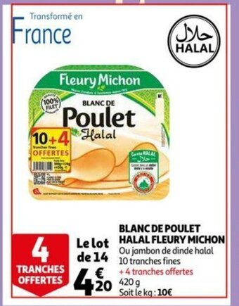 Auchan Blanc De Poulet Halal Fleury Michon aanbieding
