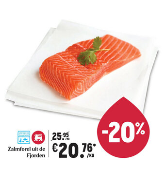 Delhaize Zalmforel uit de Fjorden aanbieding
