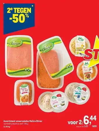 Assortiment smeersalades maître olivier