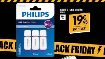 Electro Depot Philips pack 3 usb sticks aanbieding
