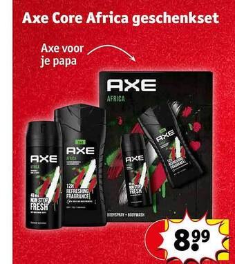 Kruidvat Axe core africa geschenkset aanbieding