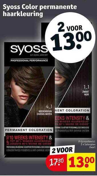 Kruidvat Syoss color permanente haarkleuring aanbieding