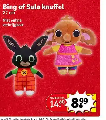 Kruidvat Bing of sula knuffel aanbieding