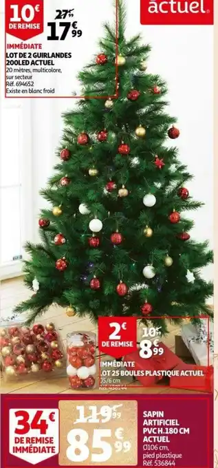 Auchan Sapin Artificiel PVC H.180cm Actuel aanbieding