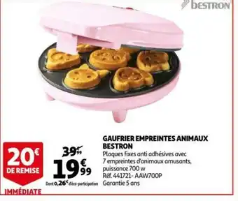 Bestron Gaufrier Empreintes Animaux