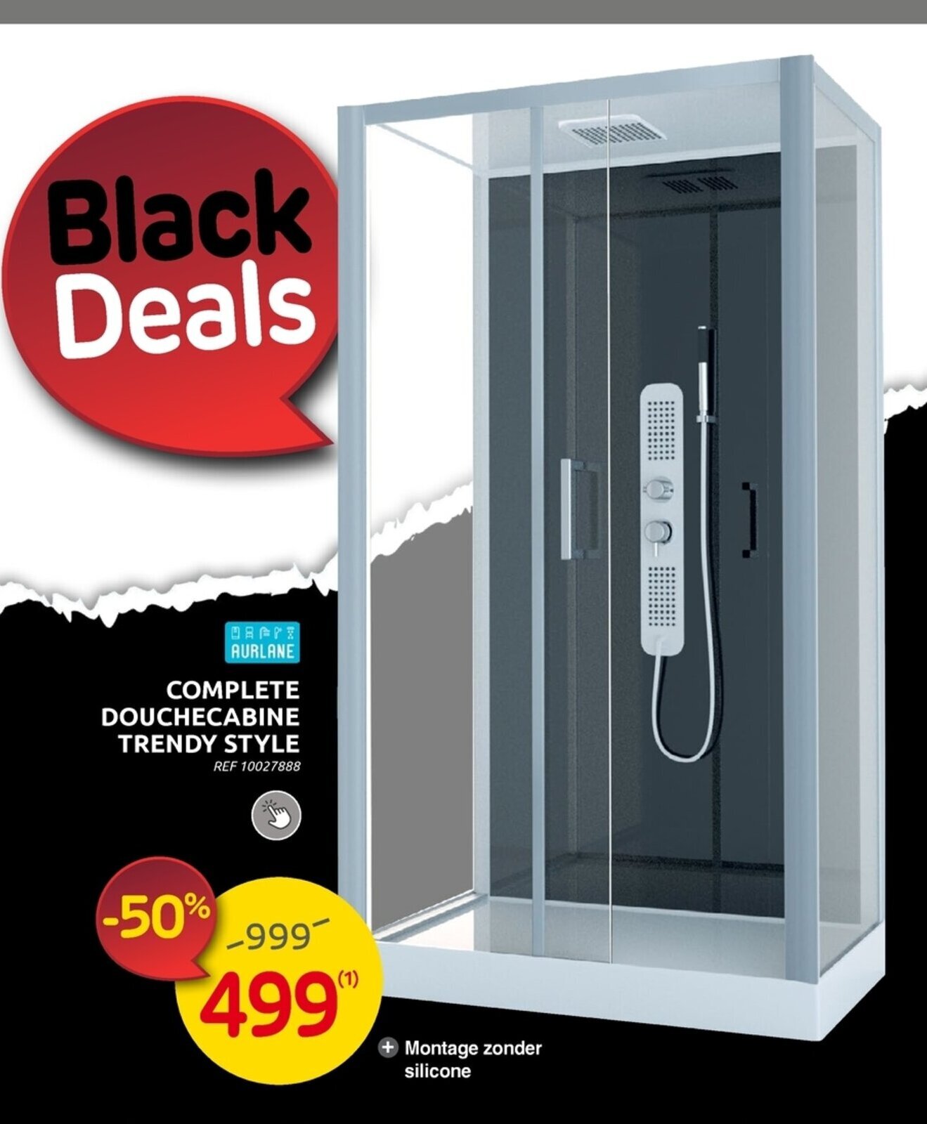 Complete Douchecabine Trendy Style promotie bij Brico