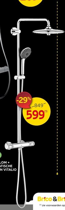 Brico Grohe Douchekolom + Thermostatische Mengkraan Vitalio Joy aanbieding