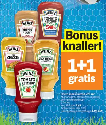Albert Heijn Heinz snacksauzen 220ml aanbieding