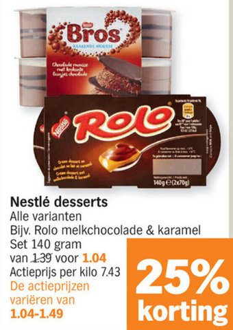 Albert Heijn Nestle desserts aanbieding