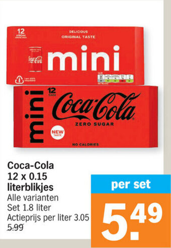 Albert Heijn Coca-Cola 12 x 0.15 literblikjes aanbieding