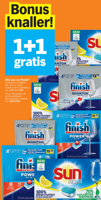 Albert Heijn Alle Sun en Finish aanbieding