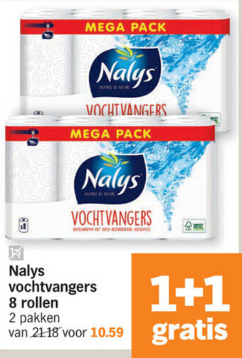 Albert Heijn Nalys vochtvangers 8 rollen aanbieding