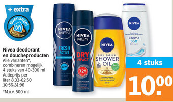 Albert Heijn Nivea deodorant en doucheproducten aanbieding