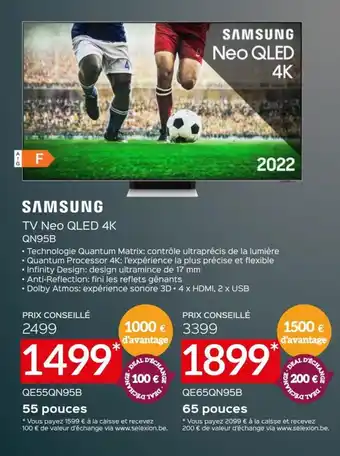 Selexion Samsung TV Neo QLED 4K QN95B QE55QN95B 55 pounces aanbieding