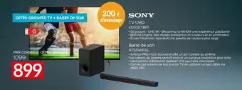 Sony TV UHD KD50X73KP Barre de son HTSD40CEL