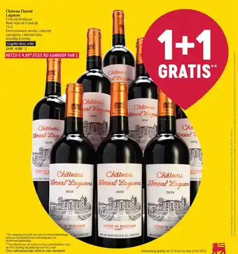 Delhaize Chateau Floreal Laguens Cotes de Bordeaux Rode wijn uit Frankrijk 75 cl aanbieding