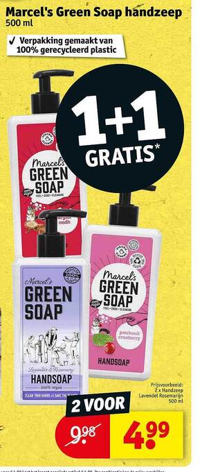 Kruidvat Marcel's green soap handzeep aanbieding