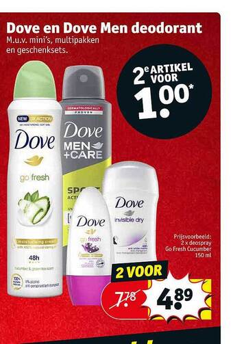 Kruidvat Dove en dove men deodorant aanbieding