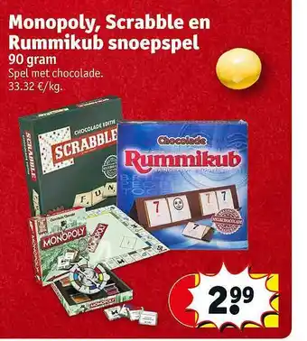 Kruidvat Monopoly, scrabble en rummikub snoepspel aanbieding