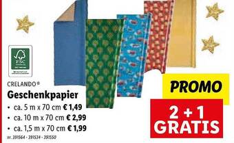 Lidl Crelando geschenkpapier aanbieding