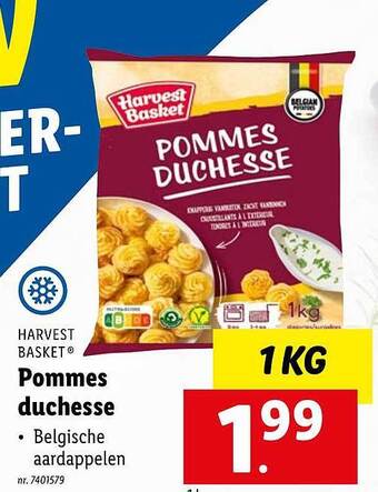 Lidl Harvest basket pommes duchesse aanbieding