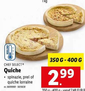 Lidl Chef select quiche aanbieding
