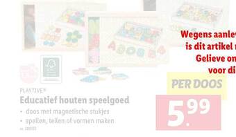 Lidl Playtive educatief houten speelgoed aanbieding
