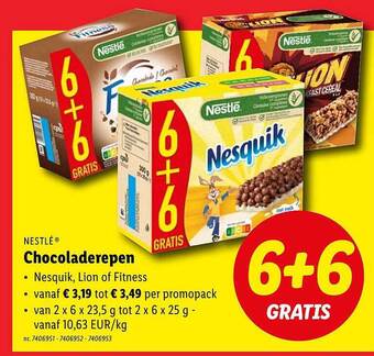 Lidl Nestlé chocoladerepen aanbieding