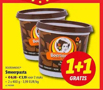 Lidl Boerinneke smeerpasta aanbieding