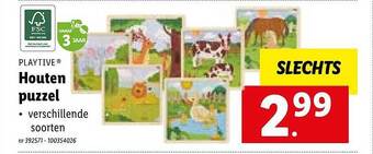 Lidl Playtive houten puzzel aanbieding