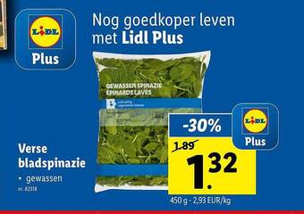 Lidl Verse bladspinazie aanbieding