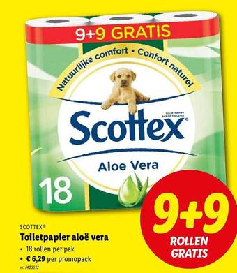 Lidl Scottex toiletpapier aloë vera aanbieding