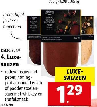 Lidl Delicieux luxesauzen aanbieding