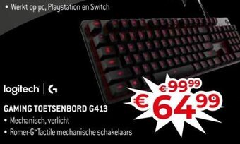 Exellent Logitech gaming toetsenbord G413 aanbieding