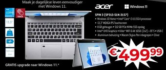 Exellent Acer spin 3 (SP313-51N-31S7) aanbieding