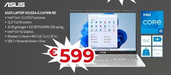 Exellent Asus laptop X515EA-EJ1474W-BE aanbieding
