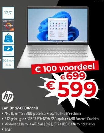Exellent HP laptop 17-CP0074NB aanbieding