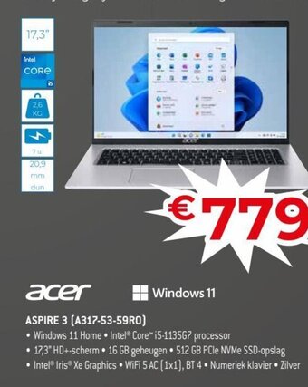 Exellent Acer aspire 3 (A317-53-59RO) aanbieding