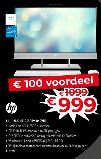 Exellent HP all-in-one 27-DP1017NB aanbieding