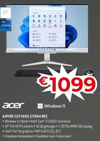 Exellent Acer aspire C27-1655(17804 BE) aanbieding