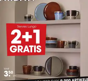 Kwantum Servies lungo 2+1 gratis aanbieding